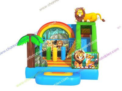 lion's family theme small inflatable combo