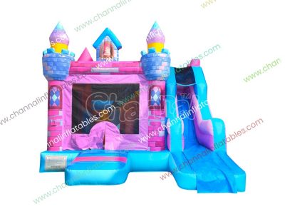 princess castle theme inflatable combo with slide