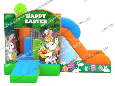 Easter theme kids bouncer with slide