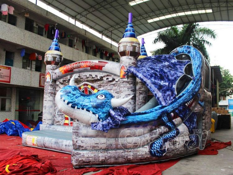 Hot Sale EN14960 Purple Dragon Castel Bounce House Dragon for Sale