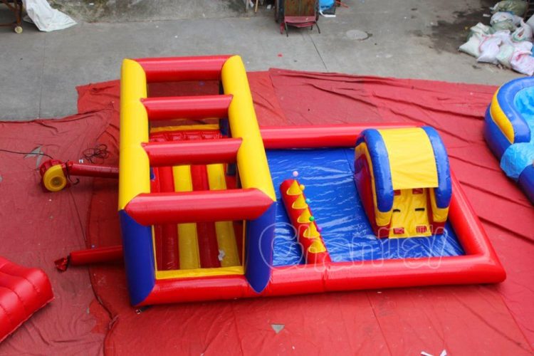 small bouncy house w/ slide and pool
