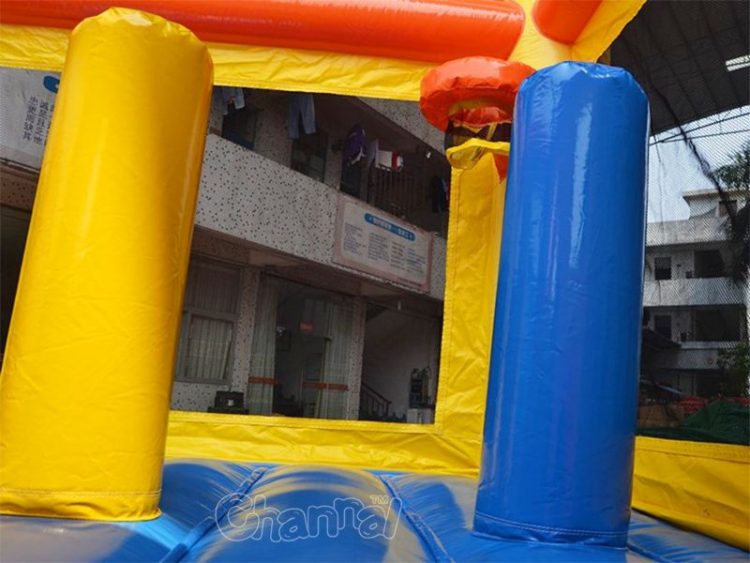 birthday bouncer with basketball hoop