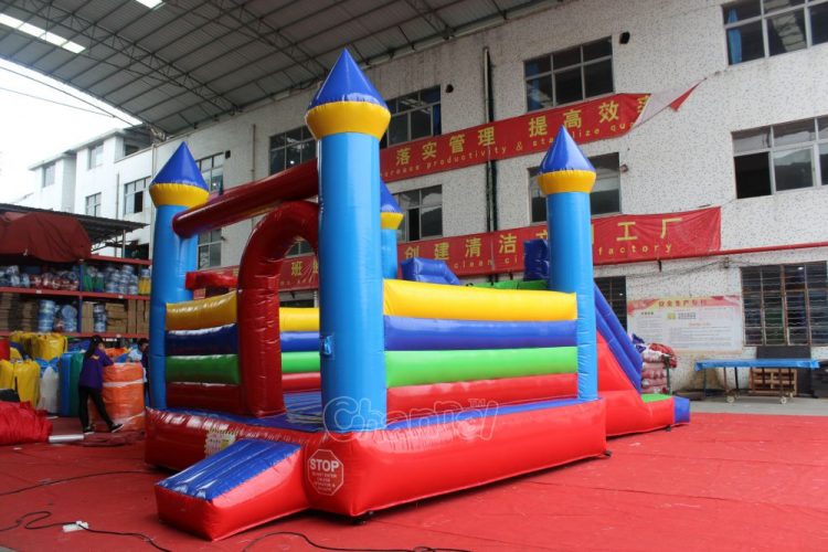 bouncy castle with slide and hoop