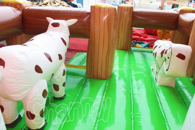 inflatable farm cow and bouncy floor