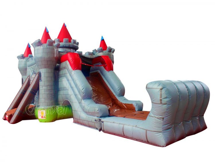 castle bounce house with water slide