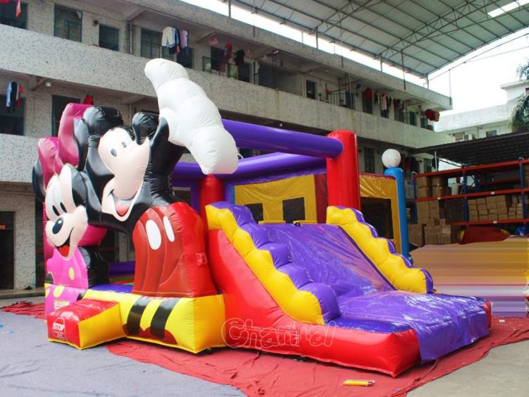 mickey mouse bounce house with slide