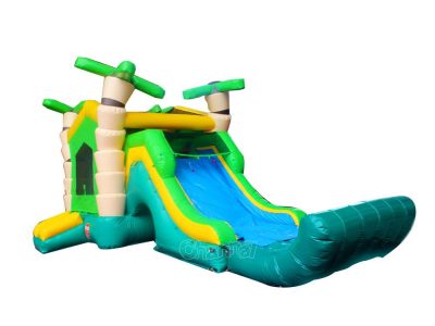 artistic palm tree design water bounce house with slide