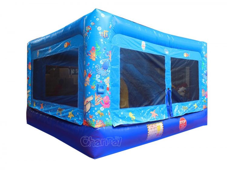 ocean theme mini inflatable jump house for kids