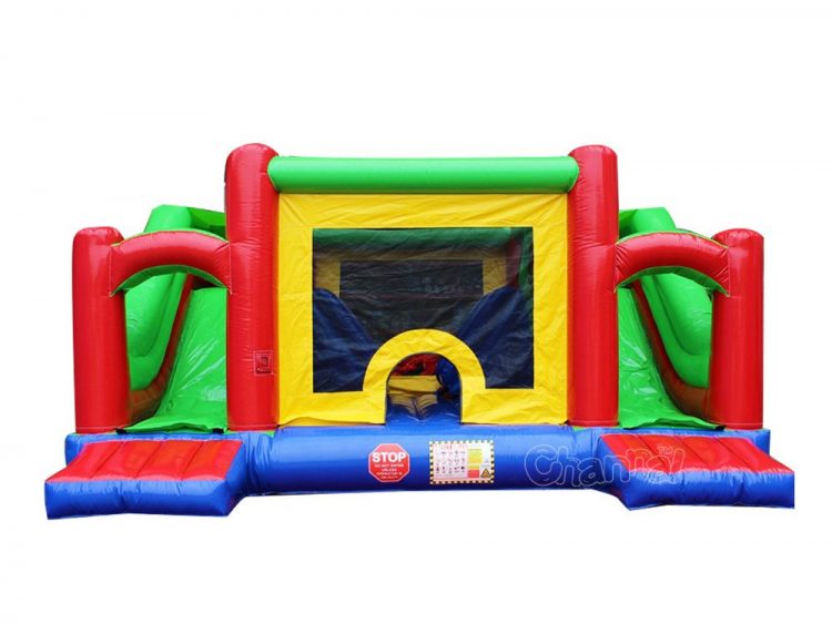 inflatable double slide bounce house combo