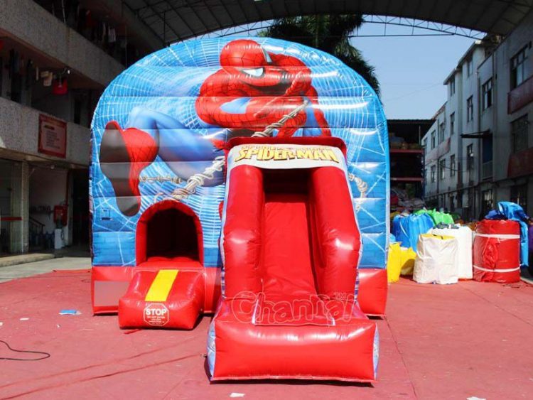 commercial spiderman bounce house combo