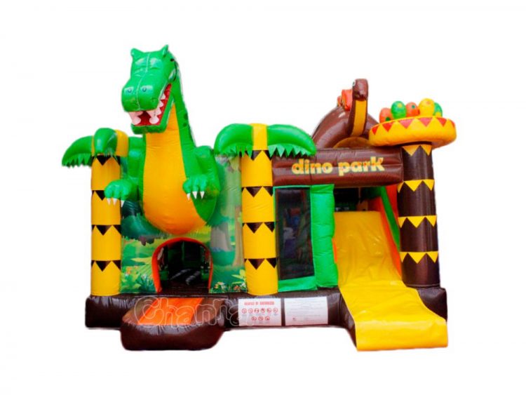dino park inflatable combo with slide