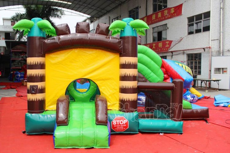 palm tree inflatable combo with ball pit