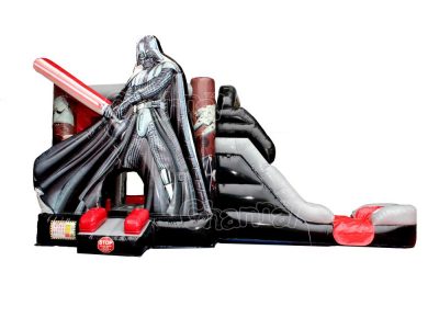 darth vader inflatable bounce house with water slide