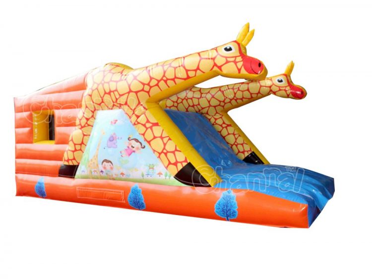 giraffe bounce house combo with slide