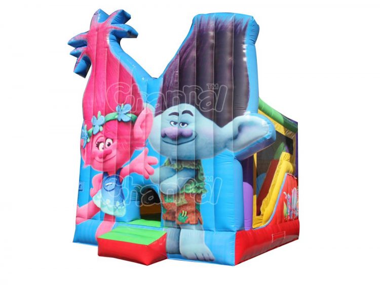 trolls bounce house combo with slide