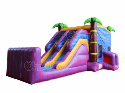 palm tree theme inflatable water bounce combo