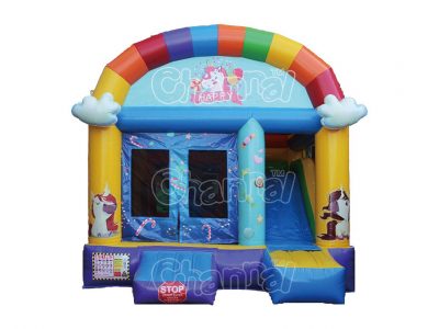 happy unicorn inflatable combo