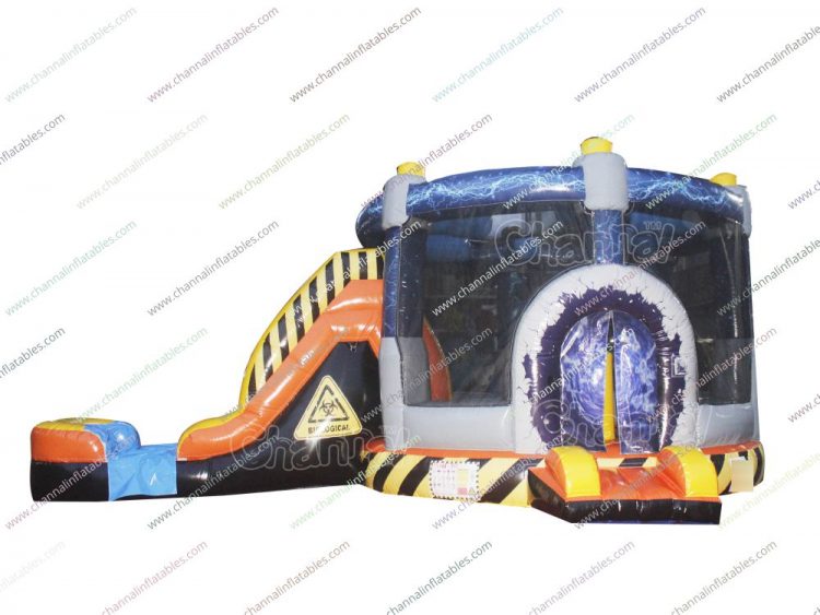 teleporter inflatable bouncer with slide