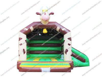 cow inflatable combo with slide