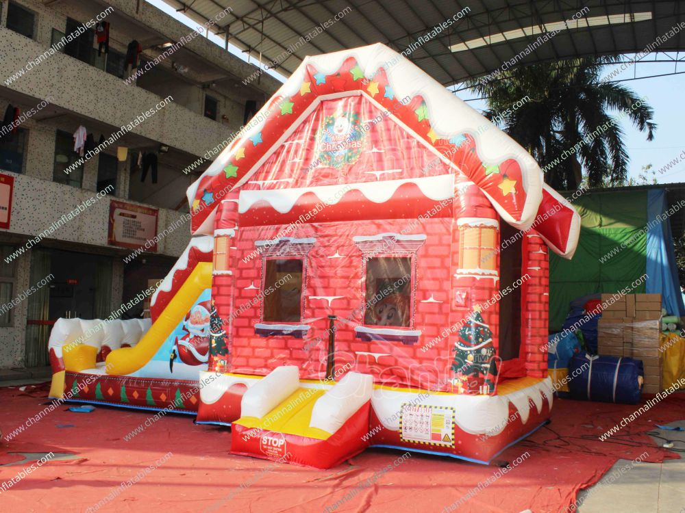 Xmas House Inflatable Combo Channal Inflatables
