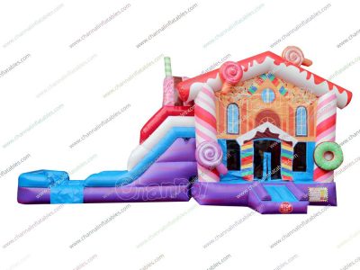 candy house inflatable water bouncer