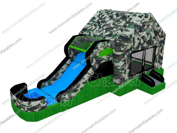 military water bounce house with slide