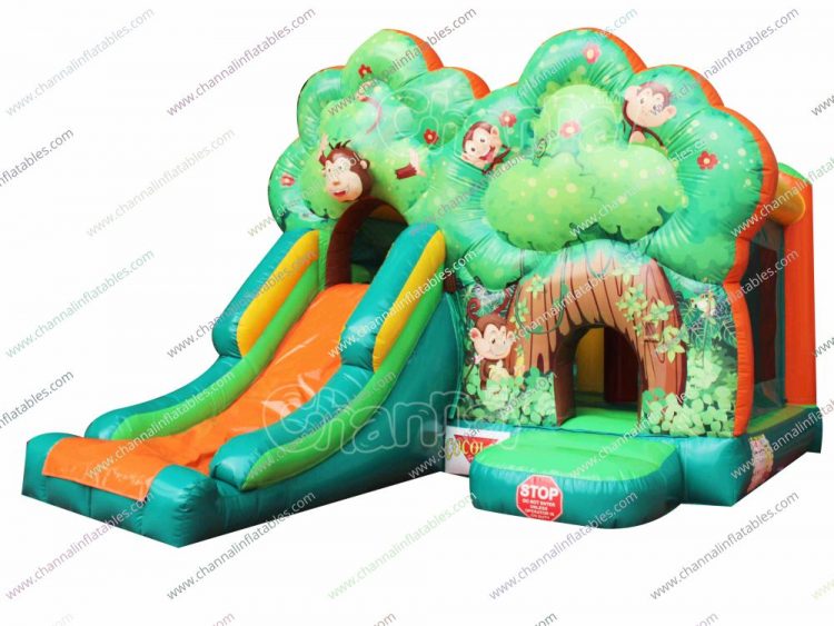 forest monkey inflatable combo