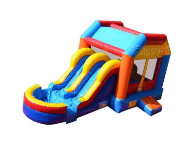 two slides inflatable combo