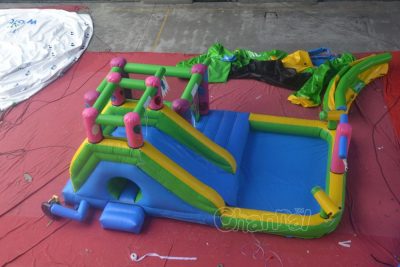 water slide bounce house with water cannon