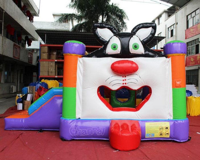 small cat theme bouncer slide combo