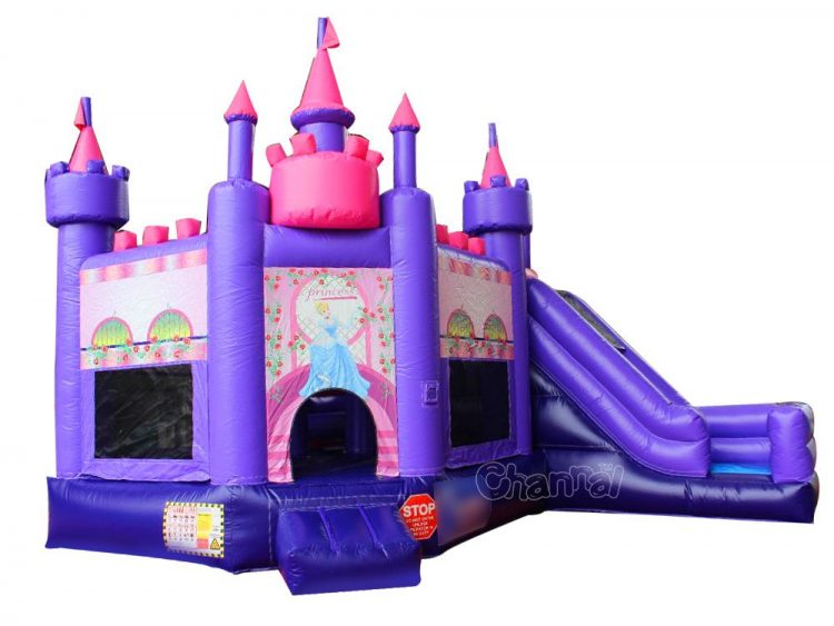 purple princess inflatable castle combo