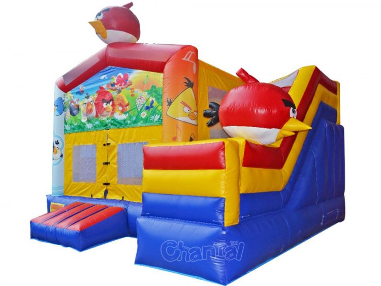 angry bird bounce house inflatable combo with slide