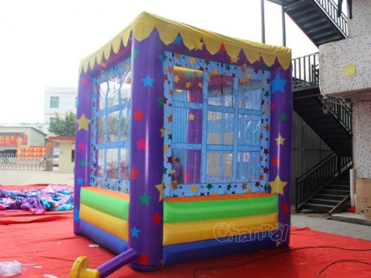 inflatable kiosk booth with netting window