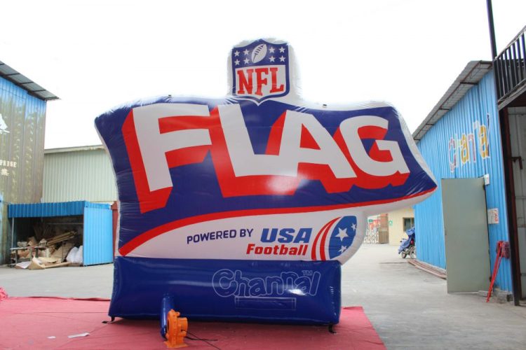 flag football inflatable branding for advertising