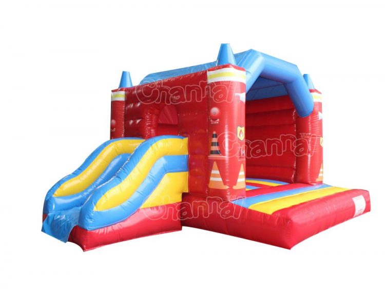fire truck bouncer with slide