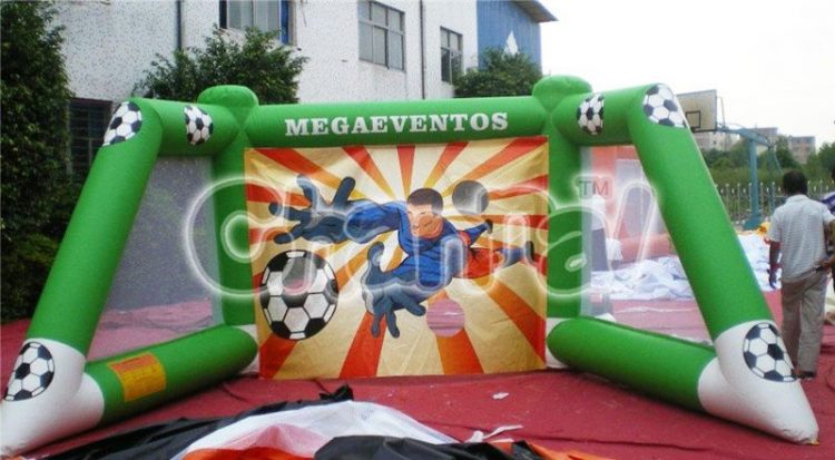 inflatable soccer gate guarding game
