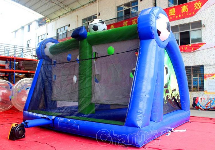 backside of inflatable soccer shootout