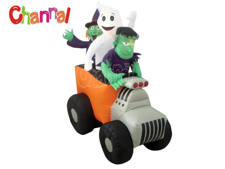 inflatable truck with Halloween characters for Halloween yard decoration