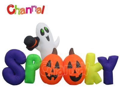 spooky inflatable Halloween letters decoration with lights