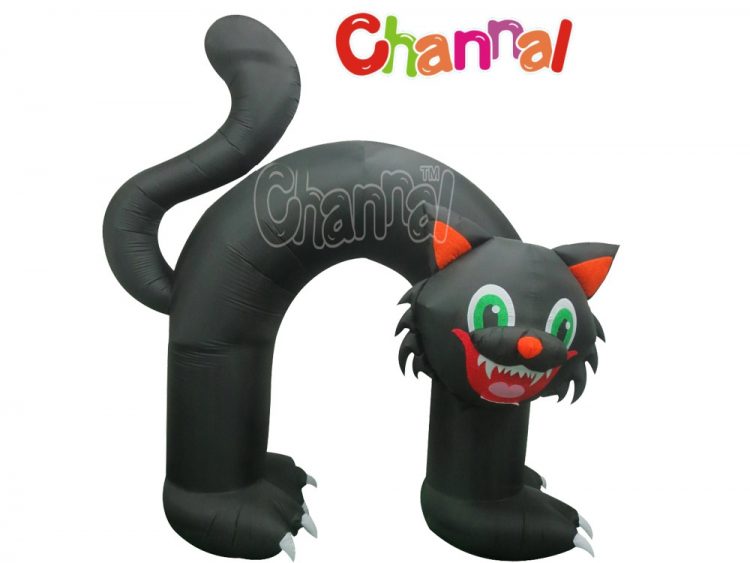 Halloween inflatable black cat arch