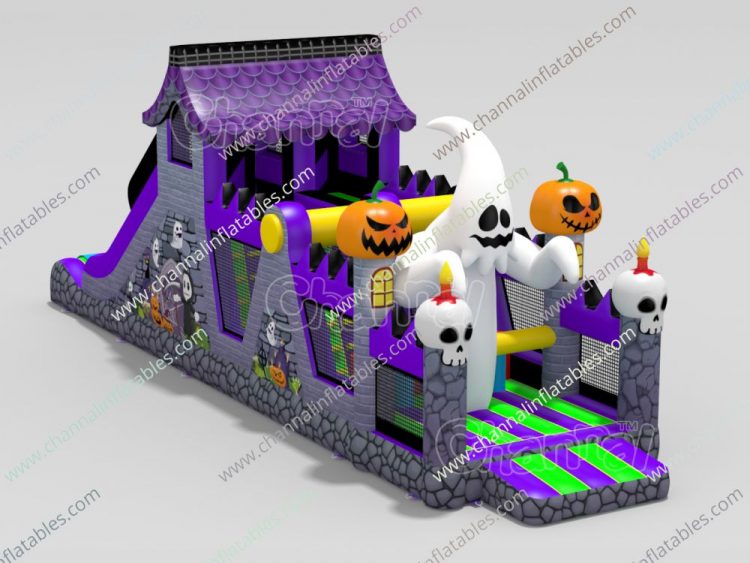 Halloween ghost inflatable obstacle course