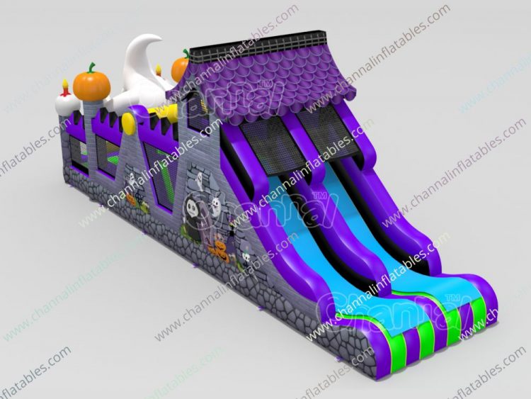 ghost obstacle course with dual slide