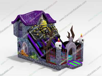 creepy house inflatable slide