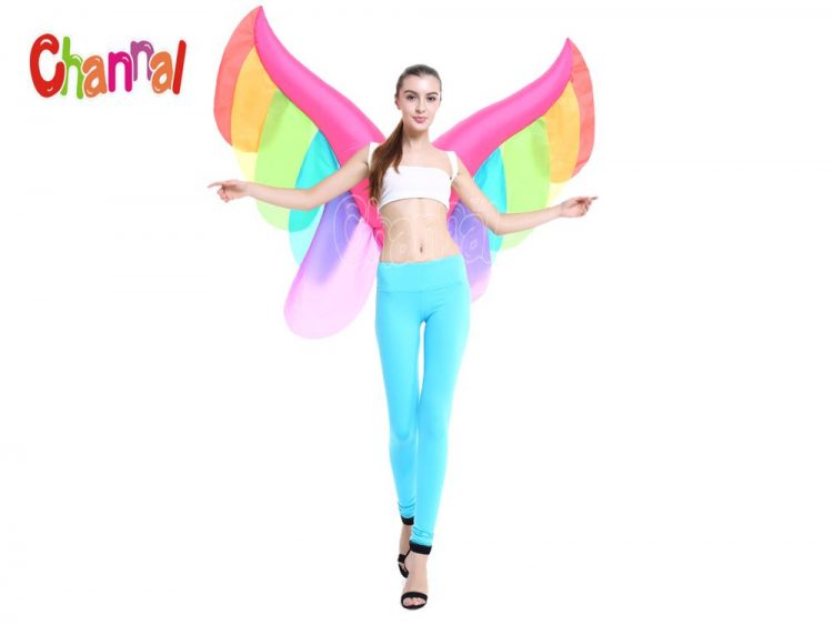 rainbow inflatable butterfly wings costume