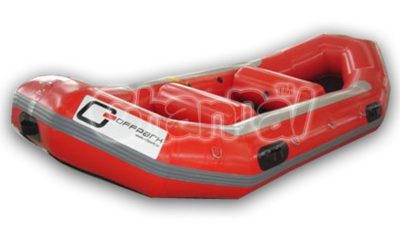 red inflatable boat
