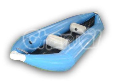 blue inflatable kayak boat