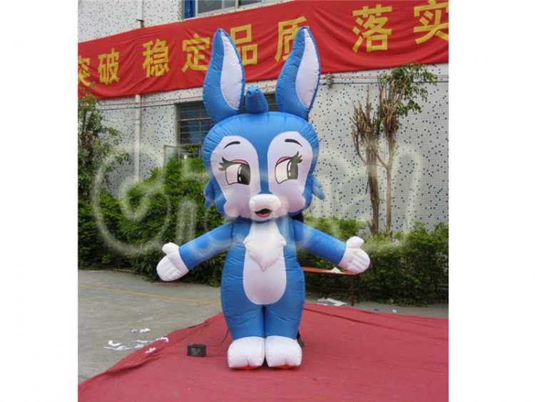 inflatable blue bunny costume