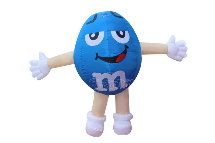 blue m&m inflatable