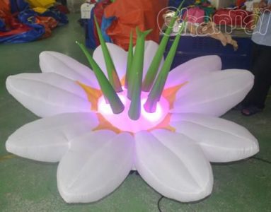 white inflatable wedding flower with led lights