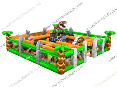 dinosaur world inflatable maze